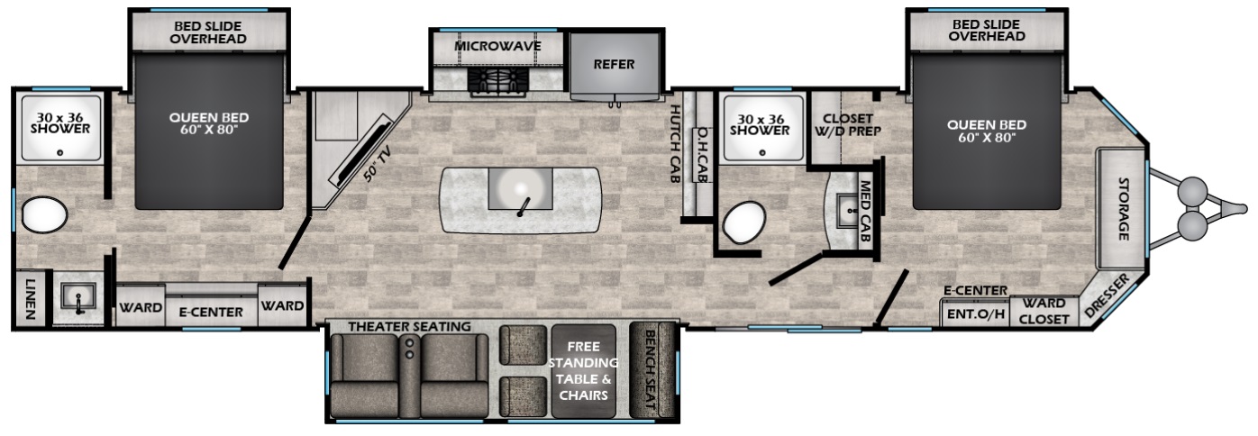 2024 CROSSROADS HAMPTON 378DBB, , floor-plans-day image number 0